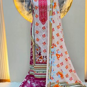 জমজম প্রিন্ট থ্রী পিস(বেগুনি)